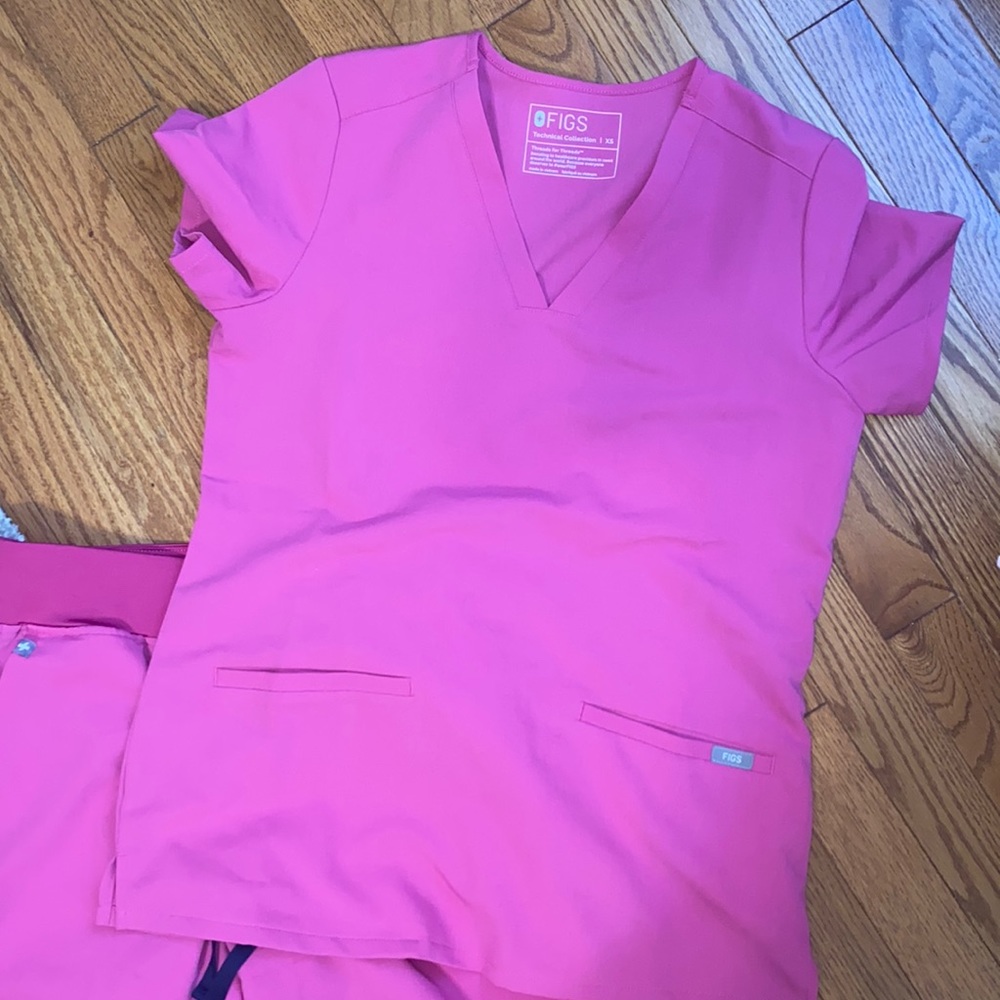 FIGS pink scrub top